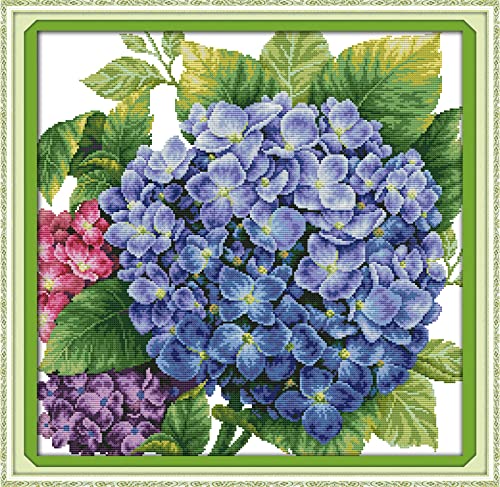 Peinture au diamant 5D cristal strass mosaïque Hortensia haut de gamme