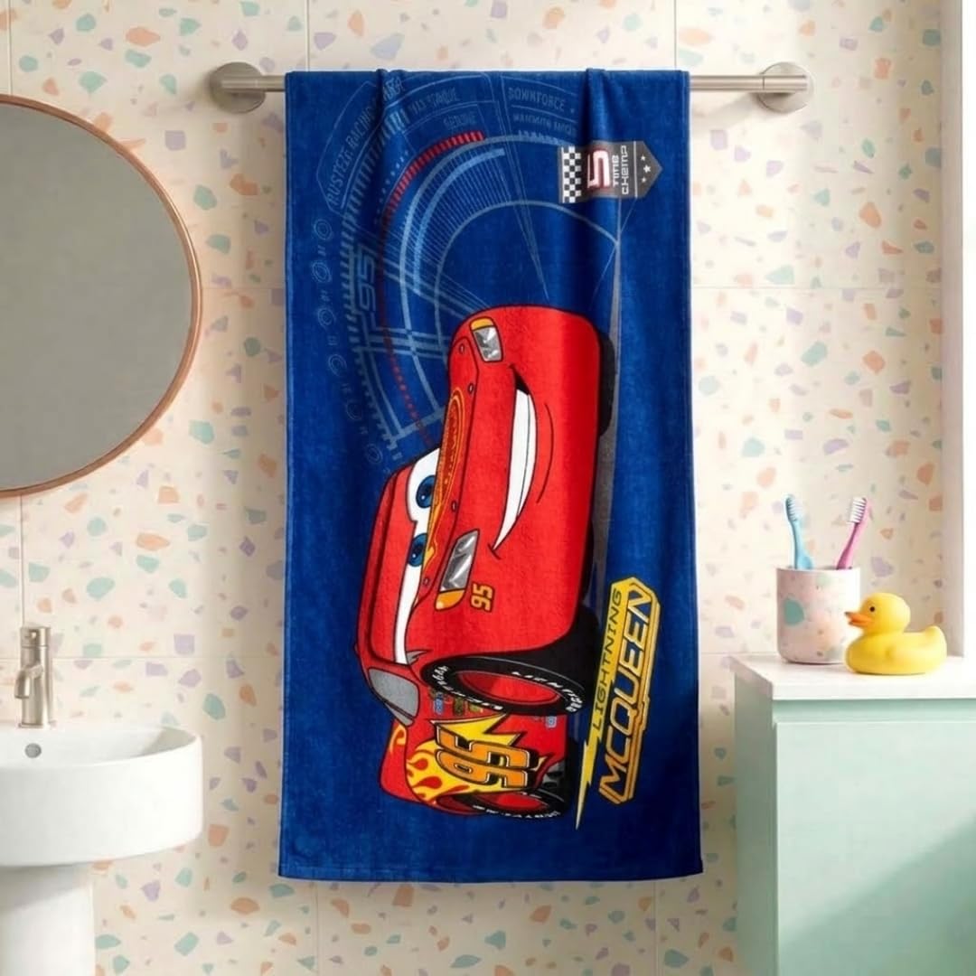 Athom Living Disney Blue 350 GSM 100% Cotton Kids Bath Towel 60x120 cm-picture-11