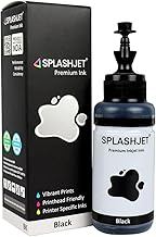 Splashjet T664 Compatible Refill Black Ink for Epson L130, L360, L380, L361, L565, L210, L220, L310, L350, L405, L455, L485, L550, L555, L605, L1300 Printer - (70g x 1 Color) Black Bottle- 501752