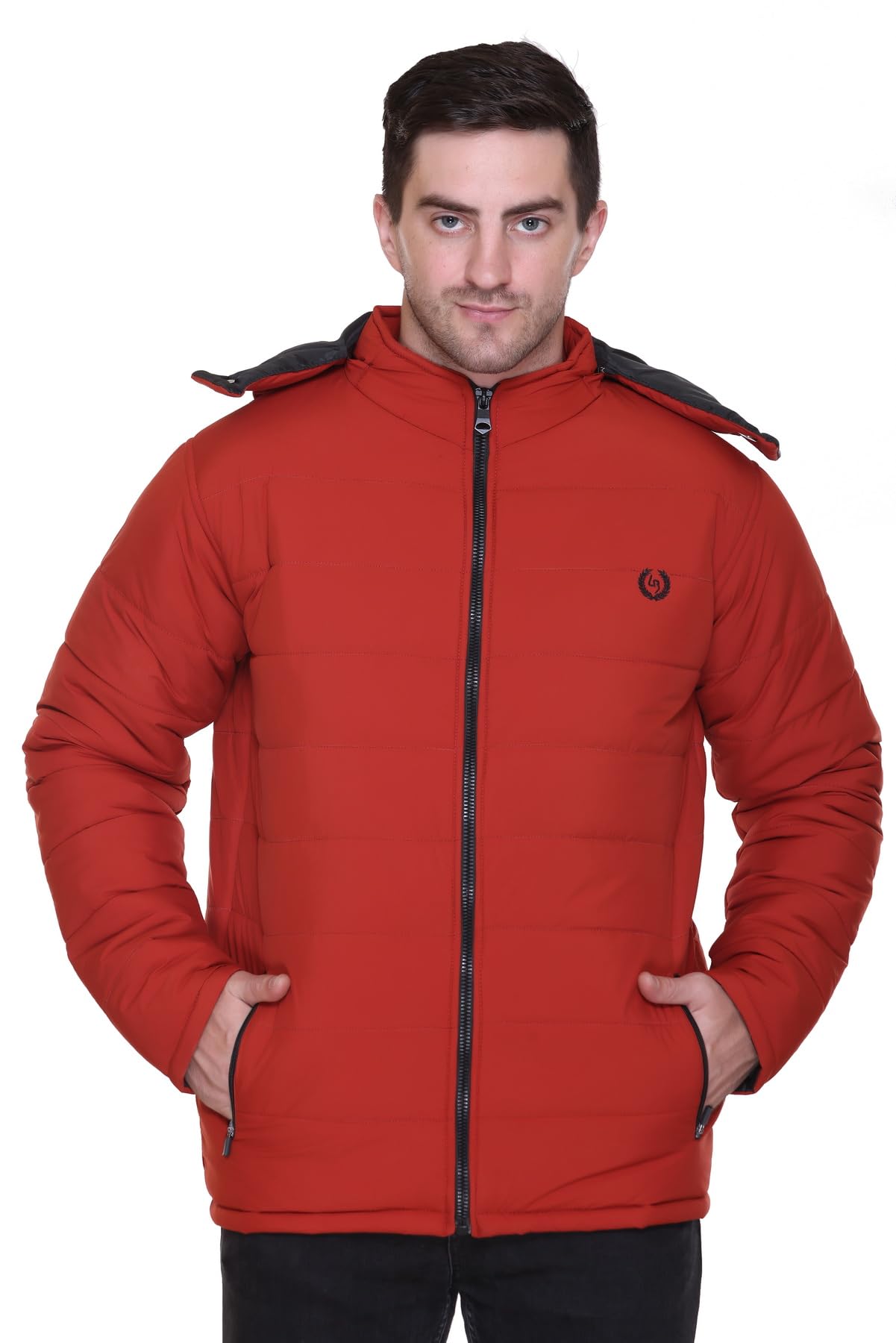 leebonee Men's Solid Quilted Puffer Jacket with Detachable Hood-picture-11