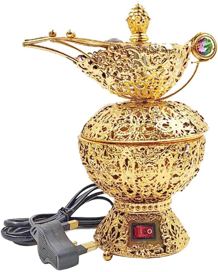 Bakhoor BoSidin – Oud Bakhoor Incense Burner Electric Oud Holder Pot Design Gold – WF-118