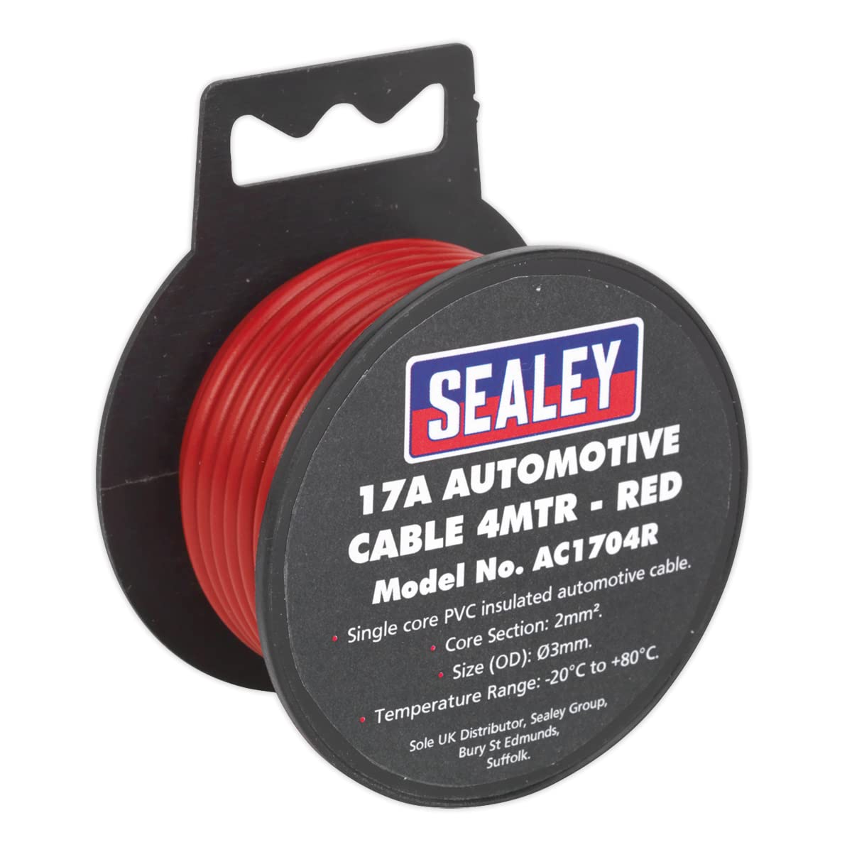Sealey AC1704R 17A Thick Wall Automotive Cable 4mtr - Red