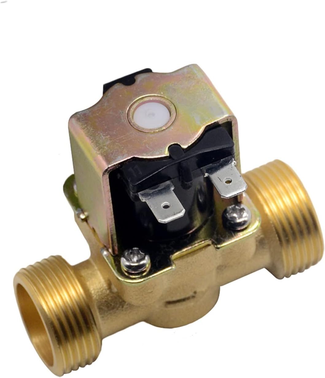 Valve 3/4” 1/2” DC 24V AC 220V DC12V Electric Solenoid Magnetic Valve Normally Closed Brass for Water Control(Silver,0.5 Inch)