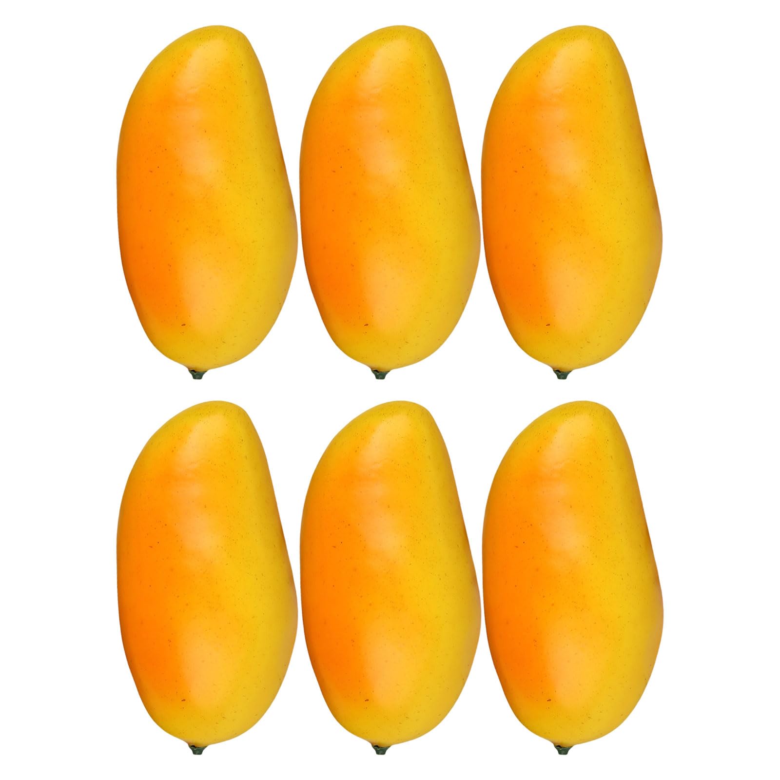 Uqezagpa Set Of 6 Food Exhibition Artificial Mangoes Convincing Mangoes Imitations Ornament For Food Displays And Arrangement Artificial Fruit