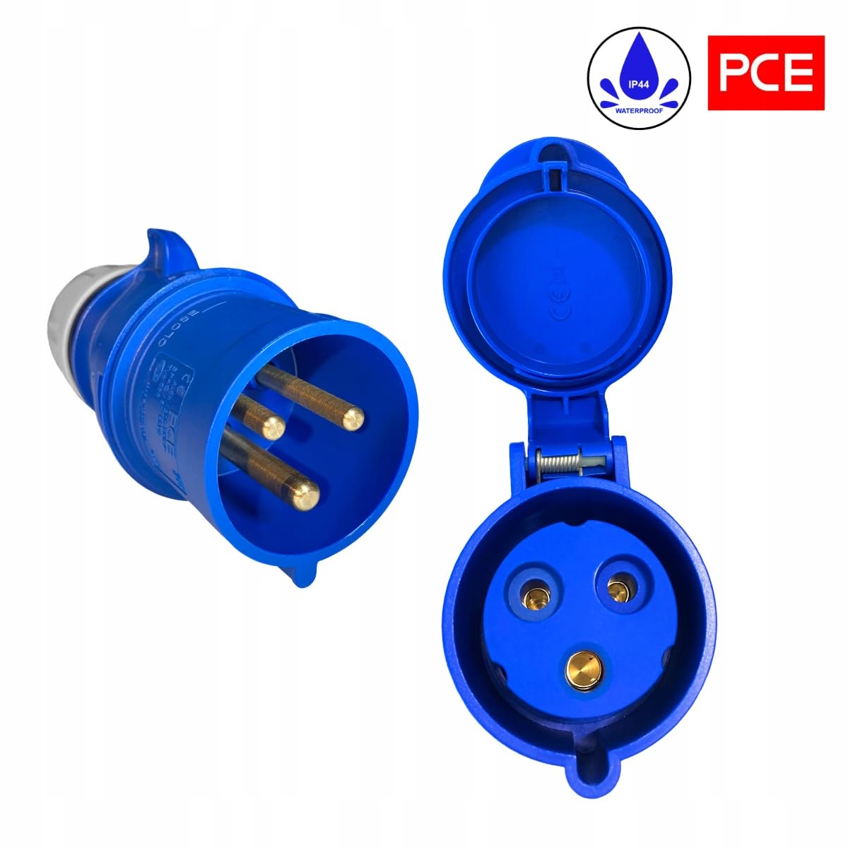 Hilark H07BQ-F - Prolunga per tamburo invertito elettrico, 3 g2,5 mm (3 x 2,5 mm) con spina industriale CEE a 3 poli per camper, roulotte, barca, cantiere (50 metri, arancione)