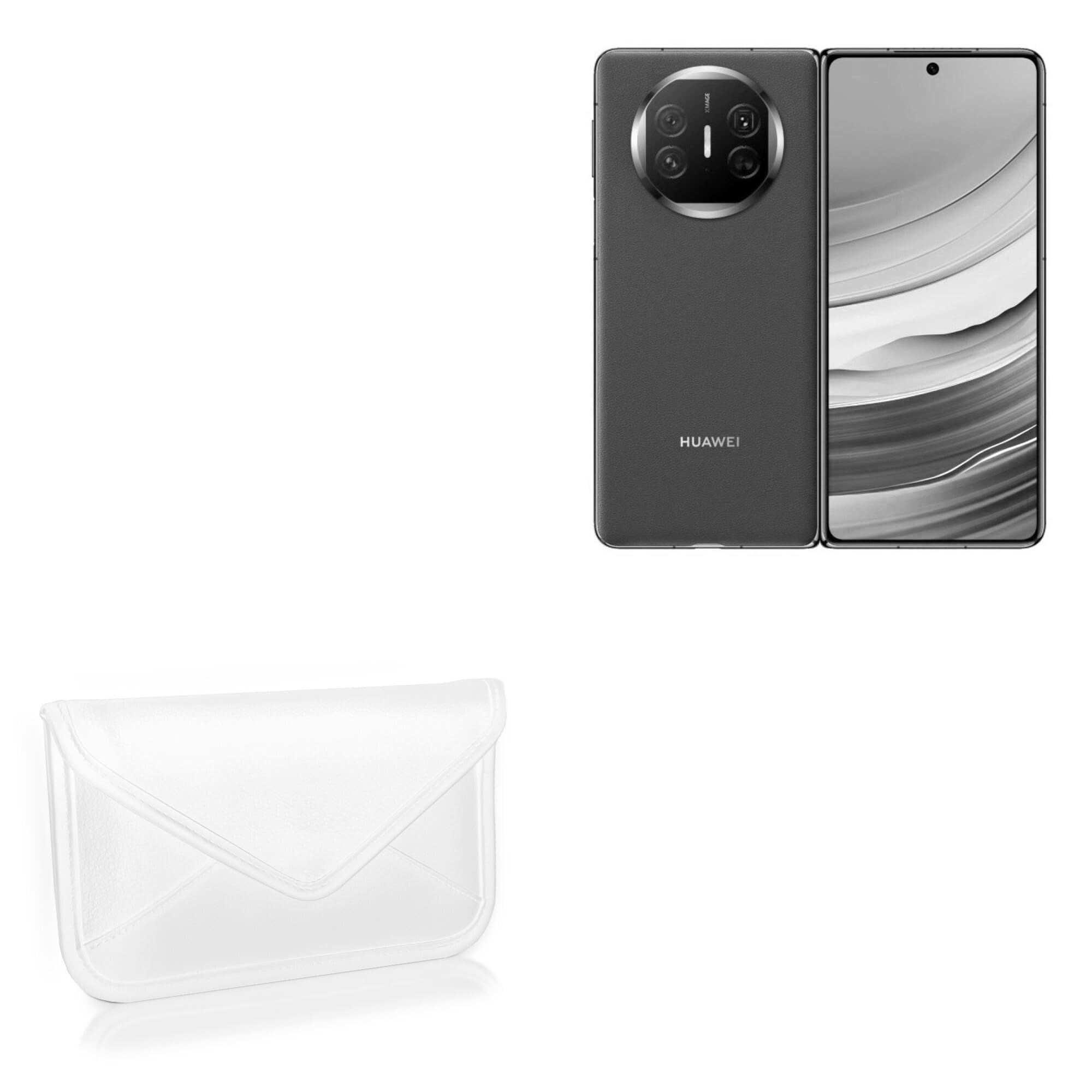BoxWave Case Compatible with Huawei Mate X5 - Elite Leather Messenger Pouch, Synthetic Leather Cover Case Envelope Design - Ivory White