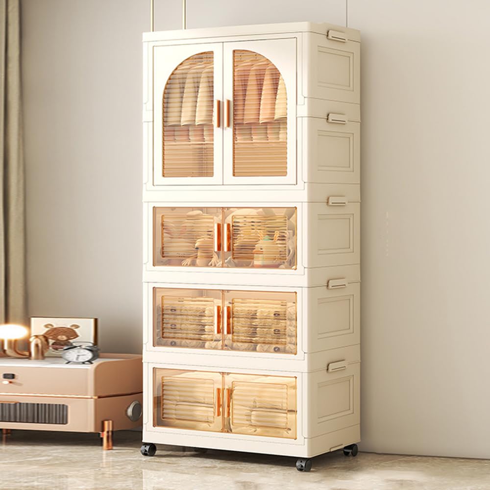 Armoire en tissu pour enfants avec bacs pliables