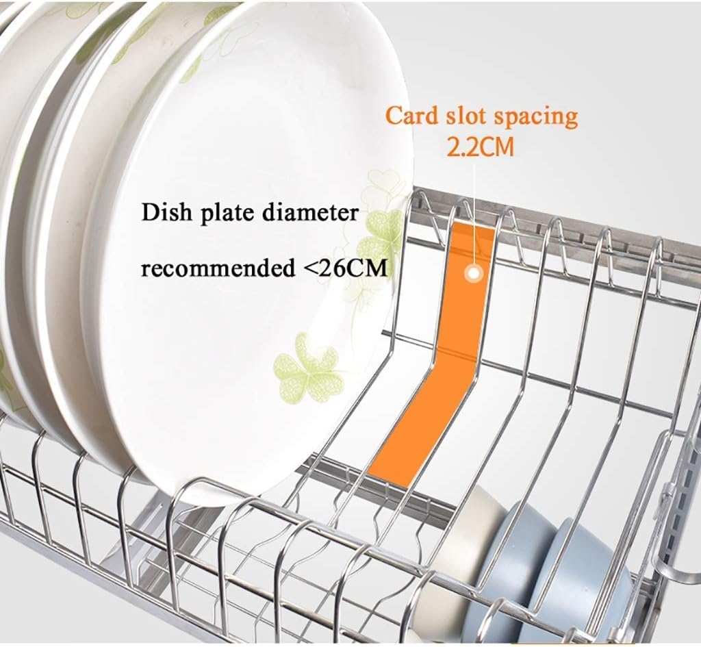 Kitchen 3 Layer 201 Stainless Steel Wall-Mounted Dish Rack Drain Rack 41.2 * 26.6 * 55.5cm.(