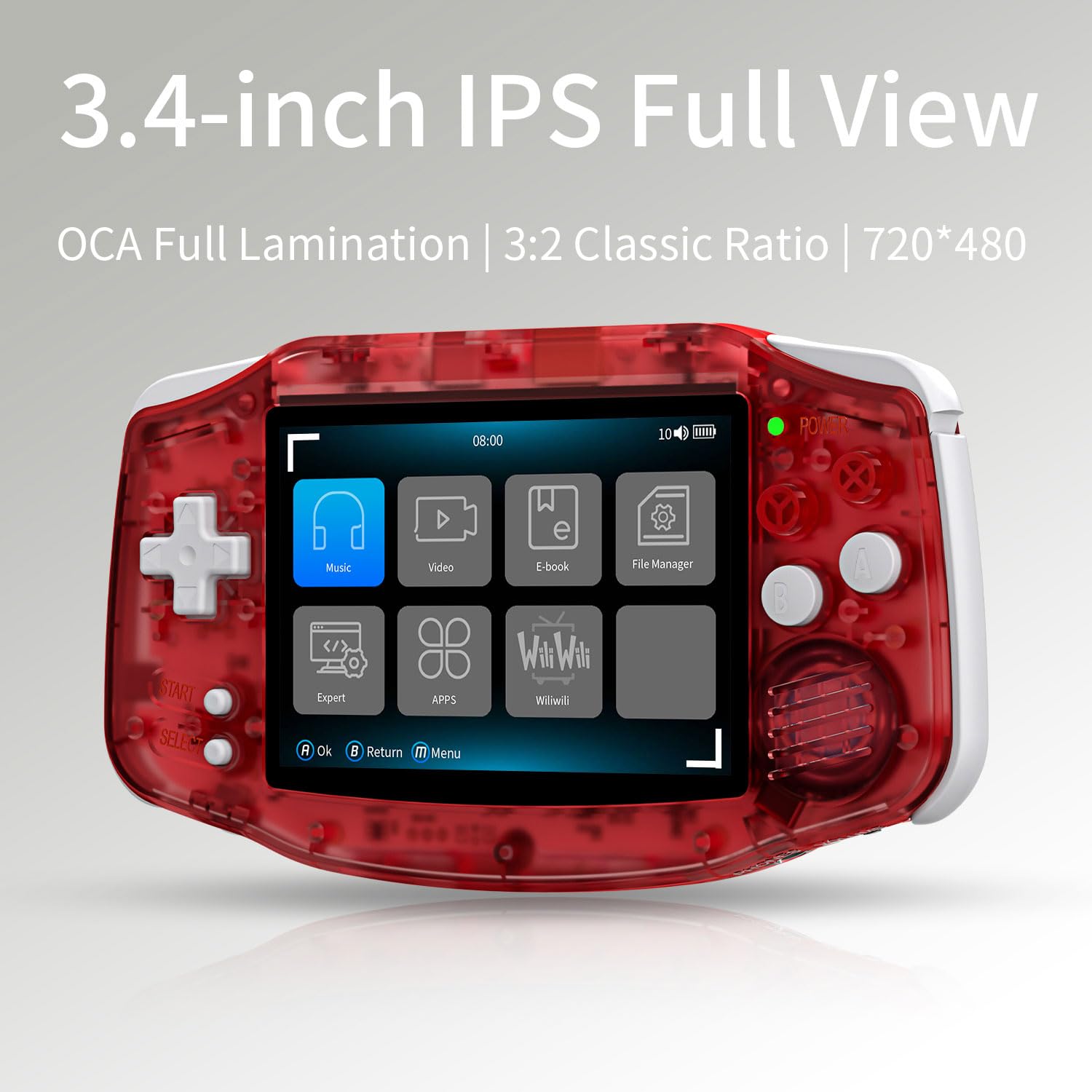 RG34XX Console di gioco portatile da 3,4 pollici, schermo IPS 720 x 480 integrato, scheda TF da 32 G+128 G, batteria al litio da 3500 mAh, supporta simulatori multipli, console di gioco RG34XX casual