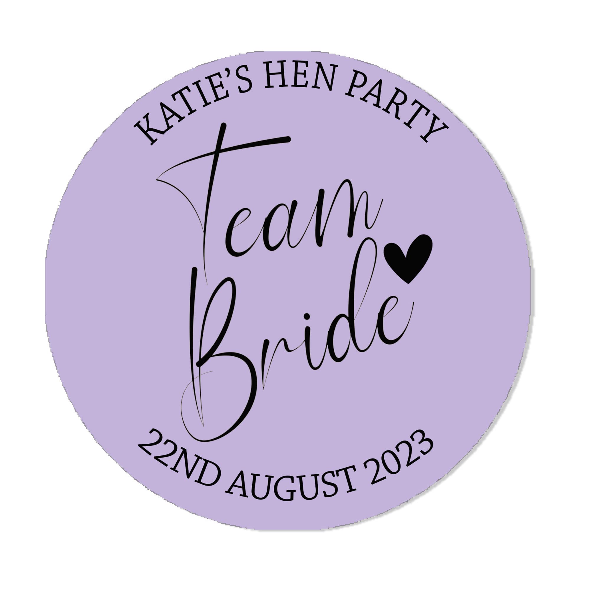 Personalised Floral Hen Party Bridal Shower Stickers - Thank You Sweet Cone Bags Favour Luxury - 35 Lilac (37mm)