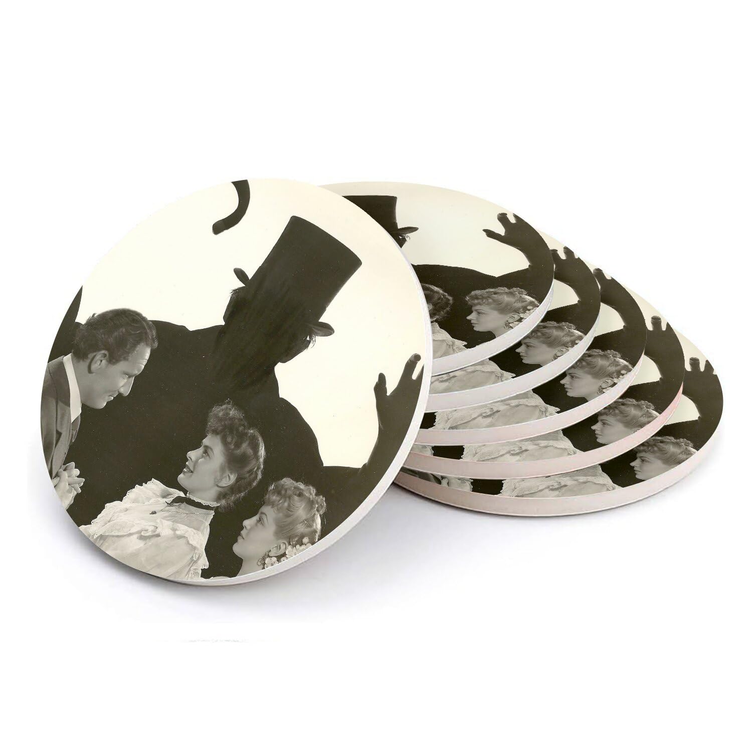 Sous verre ronds en céramique pour vos apéritifs ciné, dessous de verre vintage Jekyll et Hyde