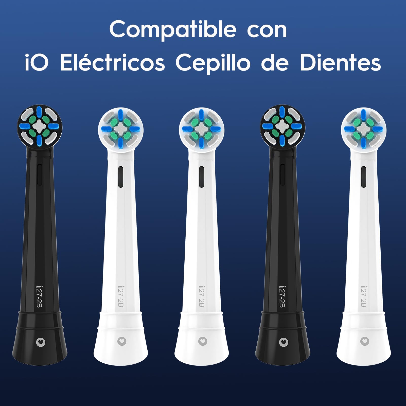 Recambio Cepillos Compatible con Oral B IO Cepillos Eléctrico, Cabezales Compatible con Oral B IO 2/3/4/5/6/7/8/9/10 Cuida tus Dientes y Encías (8 Negro/Blanco)