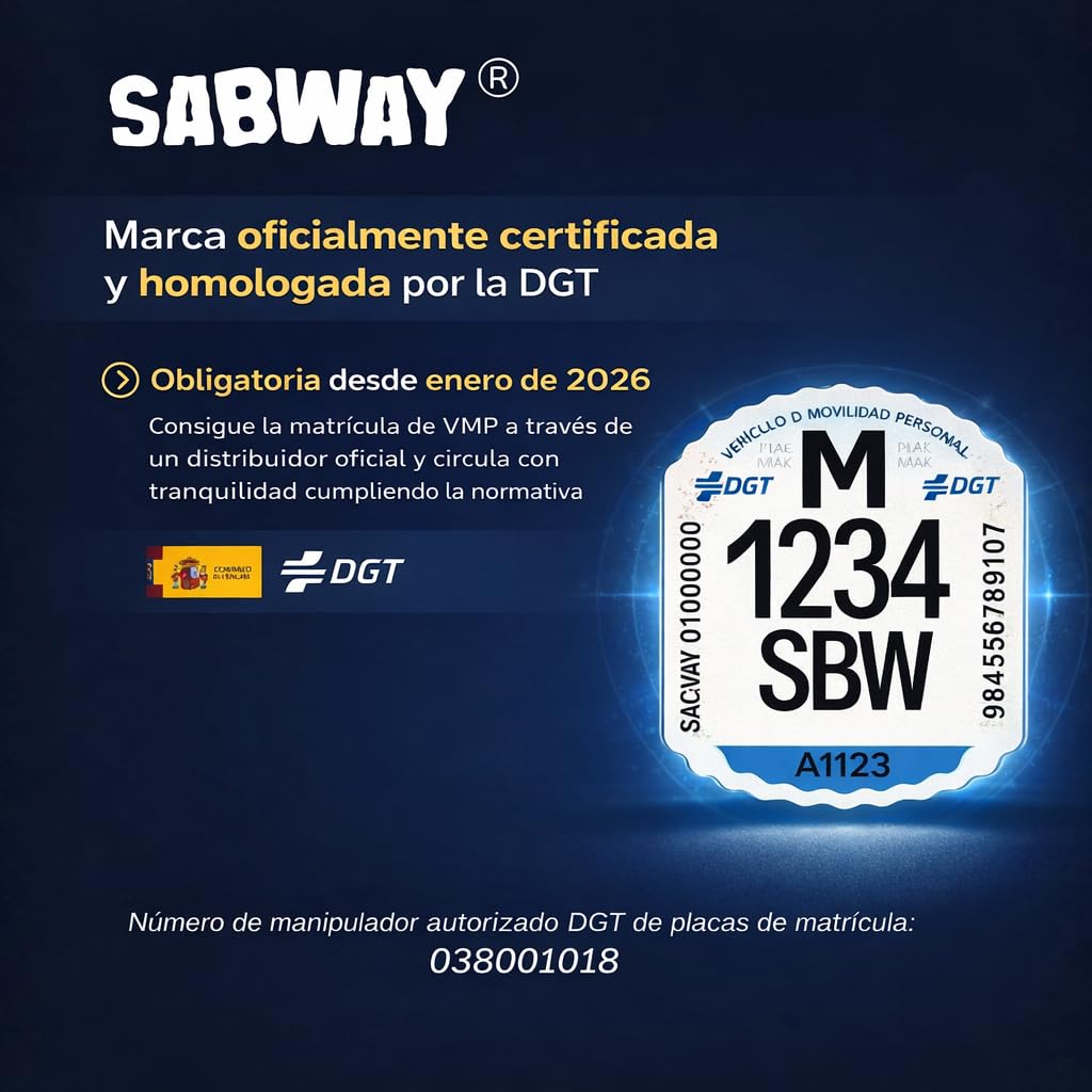 Matrícula Patinete Eléctrico VMP Homologada DGT 2026 – Etiqueta Adhesiva Identificativa Personalizada con Tus Datos – Obligatoria Vehículos Movilidad Personal – Evita Multas