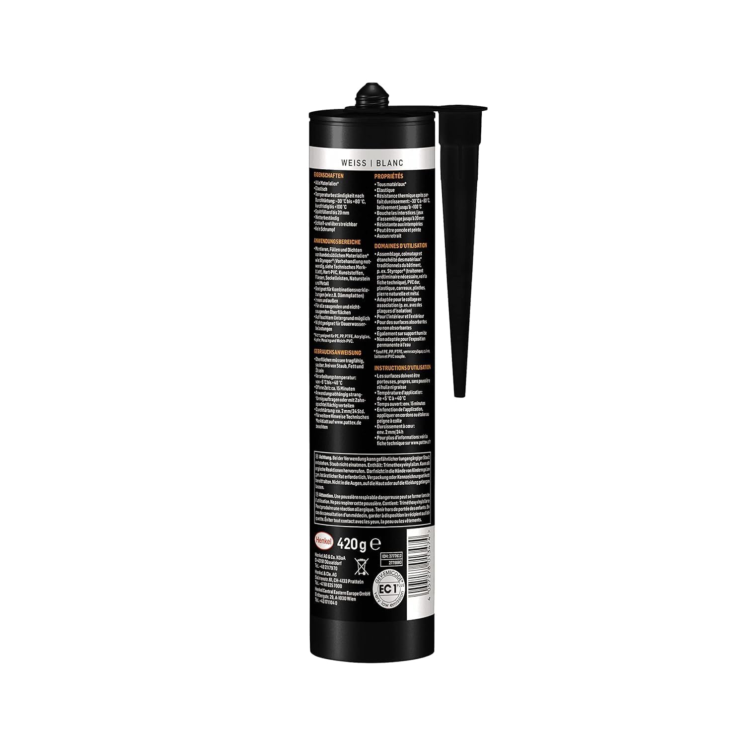 Pattex Montagekleber Universal, Kartusche, weiß, 6x 420g | Vielseitiger Kleber für fast alle Materialien – ideal für Heimwerker & Bauprojekte