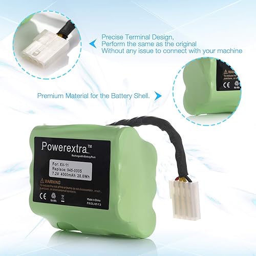 Miniatura 6 de Powerextra batería de 7.2 vatios, 4000 mAh para aspiradoras robóticas Neato XV-11 XV-12 XV-14 XV-15 XV-21 XV-25, XV Essential, XV Signature Pro