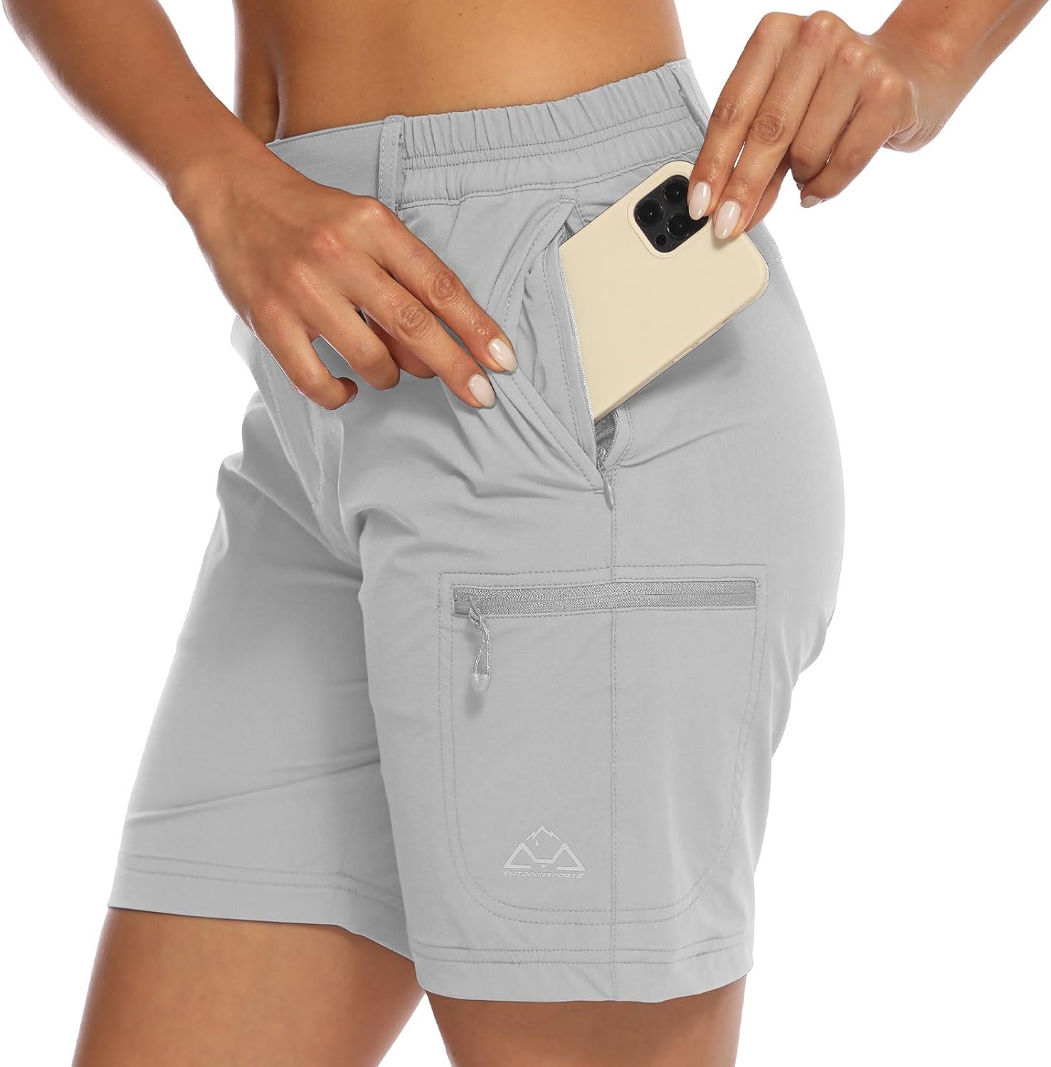 JHMORP Women's Hiking Shorts Stretch Quick Dry Golf Cargo Work Shorts with Zipper Pockets