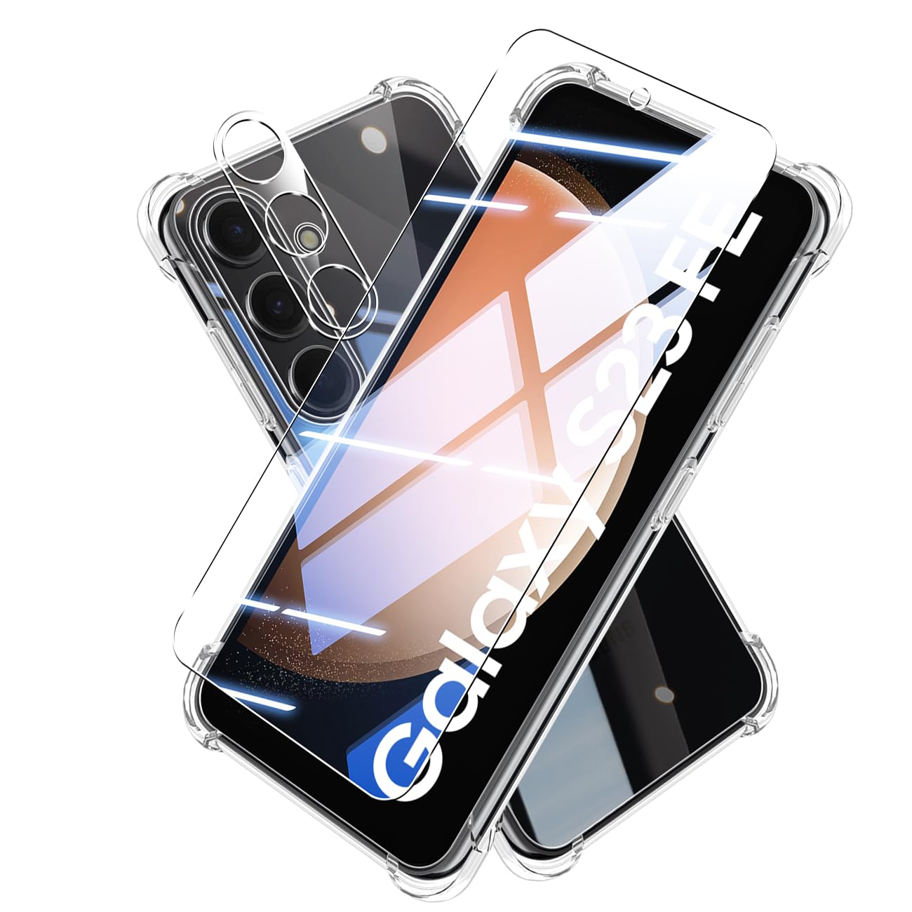 Amazon | 【1+1+1入り】対応 Galaxy S23 FE SCG24 フイルム + ケース 