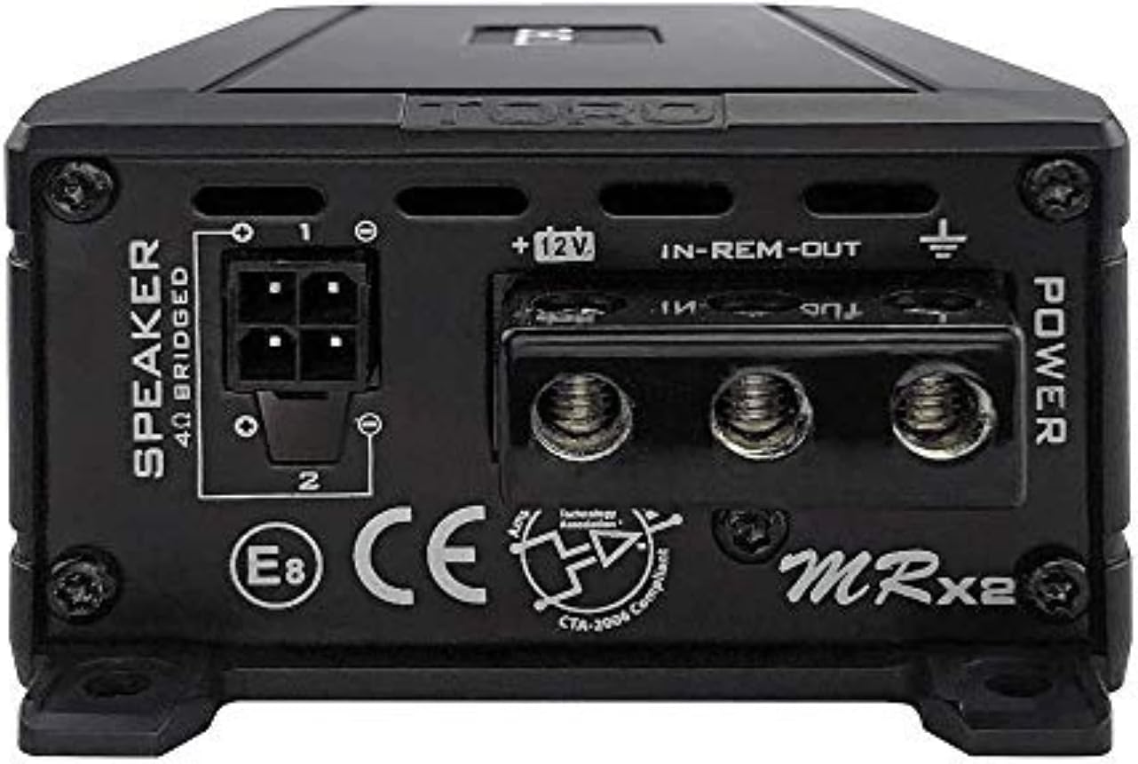 TORO TECH – MRx2, 110w x 2 RMS @ 4 Ohm – 150w x 2 RMS @ 2 Ohm Micro Sized Multi Channel Car Amplifier, Sound Quality Class D Design, Built-in Auto Sensing Turn-On, Full Range or Subwoofer Speaker : Electronics