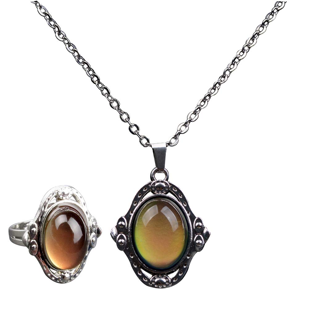 BANKTM Color Changing Mood Gem Necklace Temperature Change