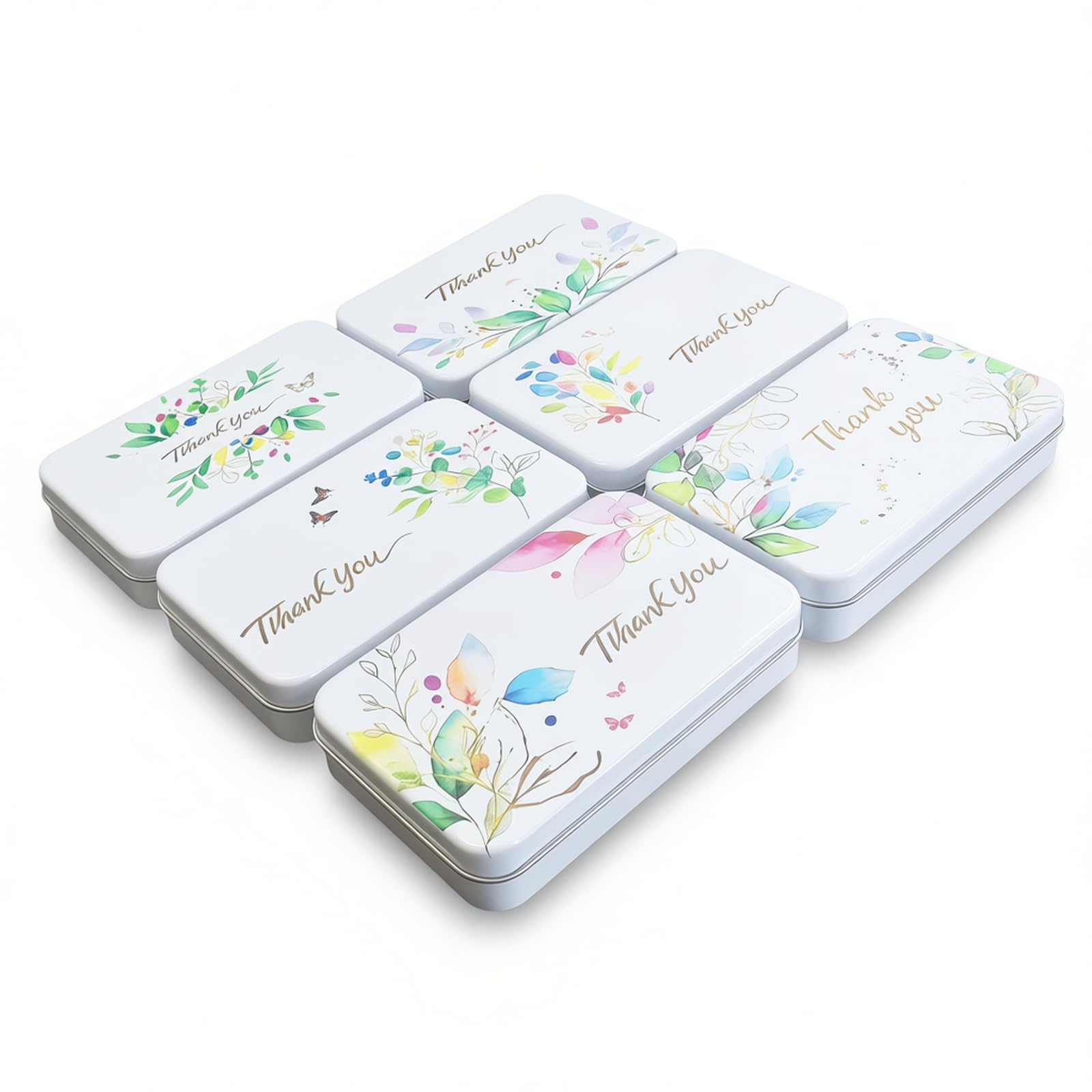 Boîtes cadeaux en métal blanc merci pour dragées et bijoux