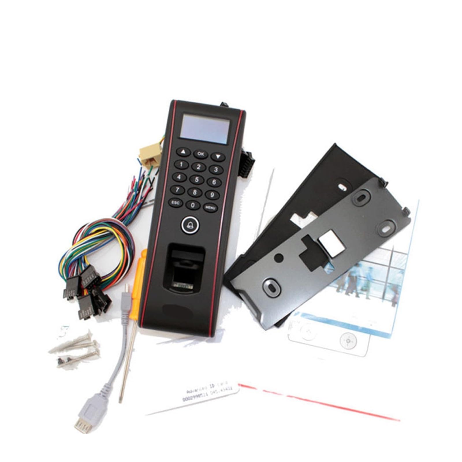 Control Horario Empleados, ZK TF1700/OF107 IP65 de Control de acceso de huellas dactilares biométrico impermeable 125KHZ RFID controlador de acceso con tarjeta con RJ45 ,Material de Oficina(TF1700-ID,