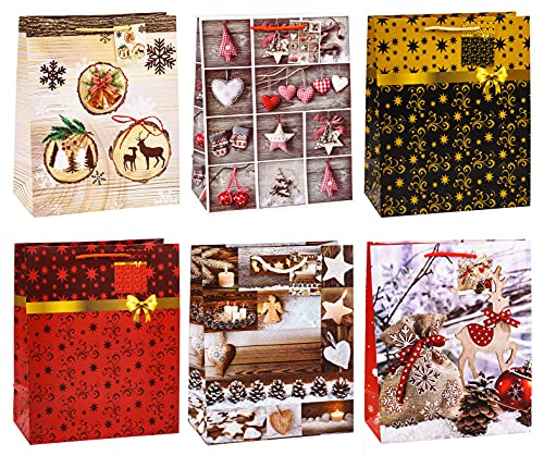 TSI 83319 Gift Bags Christmas No. 9, Pack of 12, Size: Large (10 x 5 x 12,5 inch)