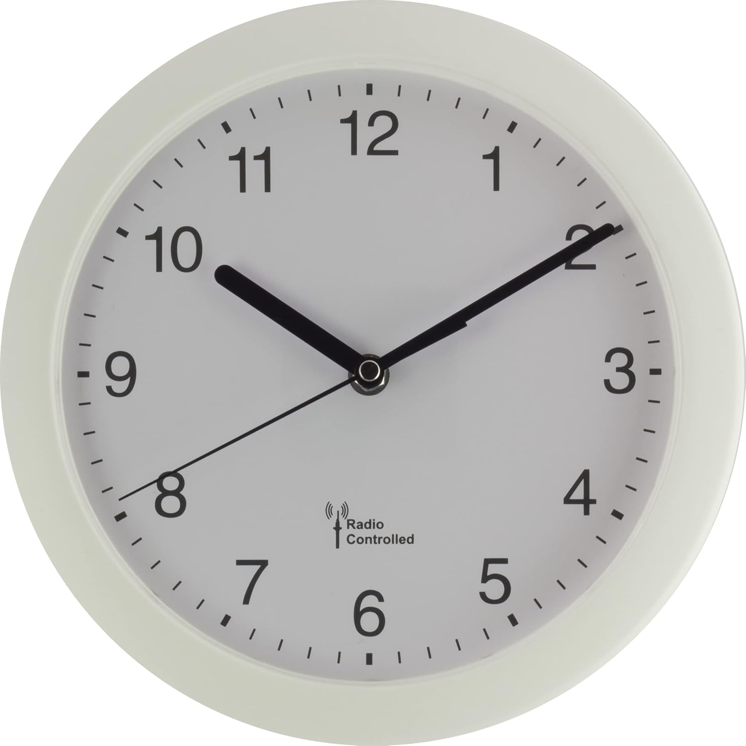 Eurotime 52800-09-2 Draadloze wandklok, 30 cm, lichtgroen, kunststof behuizing, gewelfd echt glas, automatische tijd- en tijdverandering van zomer- en wintertijd, heldere wijzerplaat