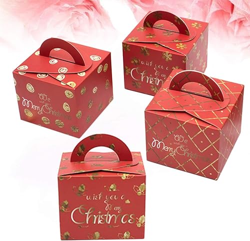 Vista 14 de Kichvoe 12 cajas de galletas de Navidad, cajas a dos aguas, cajas de regalo de fiesta de Navidad, recipientes de papel para Navidad y vacaciones