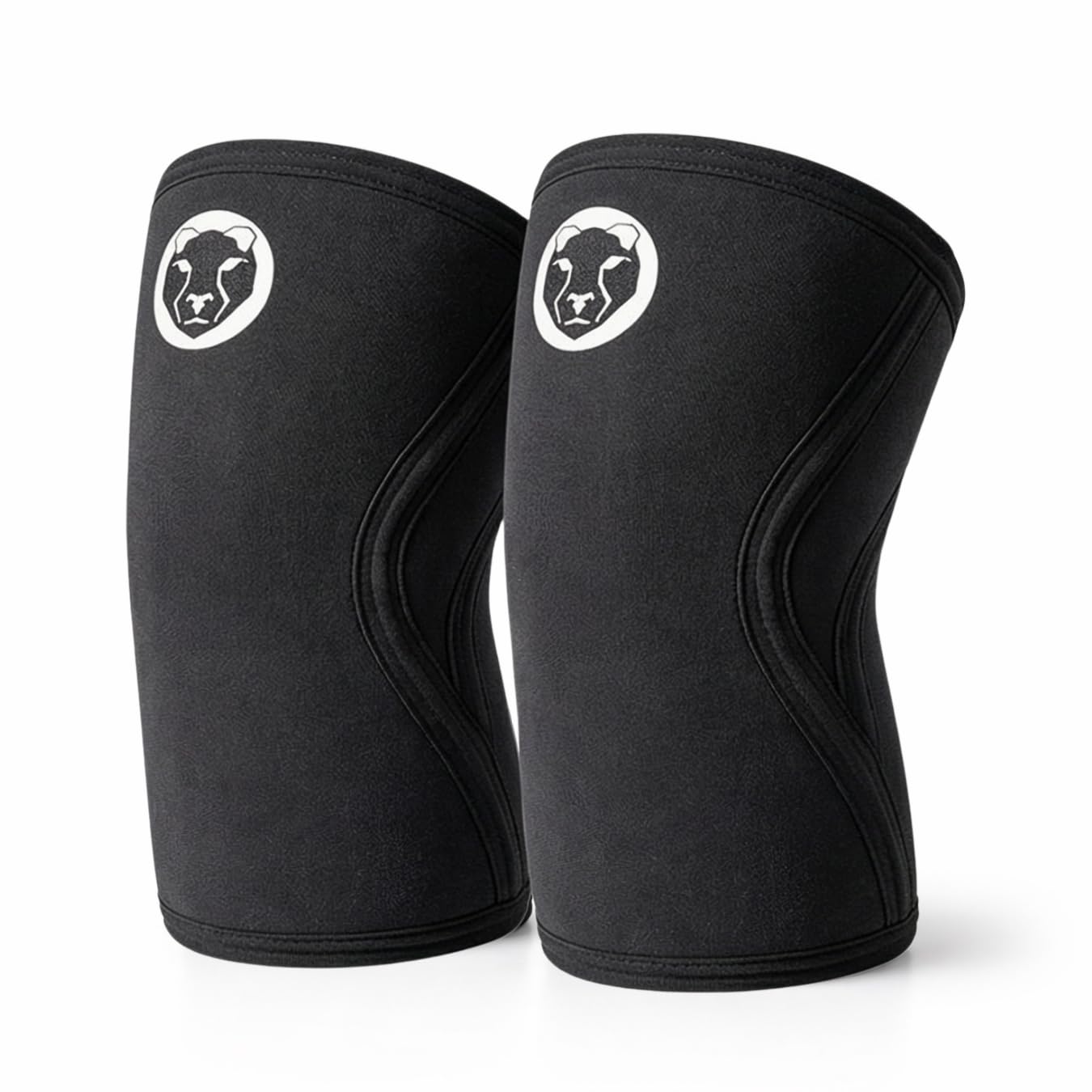 Mammal Strength V3 Knee Sleeves for Weightlifting - Neoprene Knee Compression Support Wrap for Weight Lifting, Cross Fit, Powerlifting, Olympic Lifting, Gym Training (7mm Black, L)