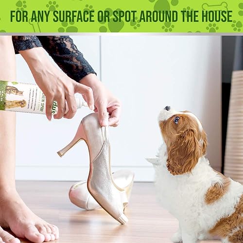 Miniatura 5 de Spray antimasticable, amargo para perros y gatos, 16 onzas, detiene el sabor extremo de muebles para masticar mascotas, morder, lamer, sin alcohol,