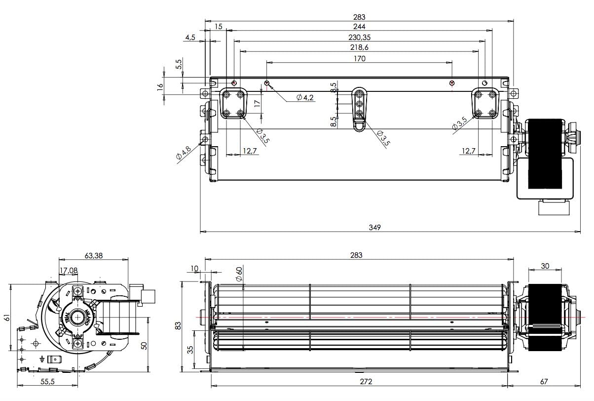 San Marco Ventilatore tangenziale stufa a pellet (45watt)