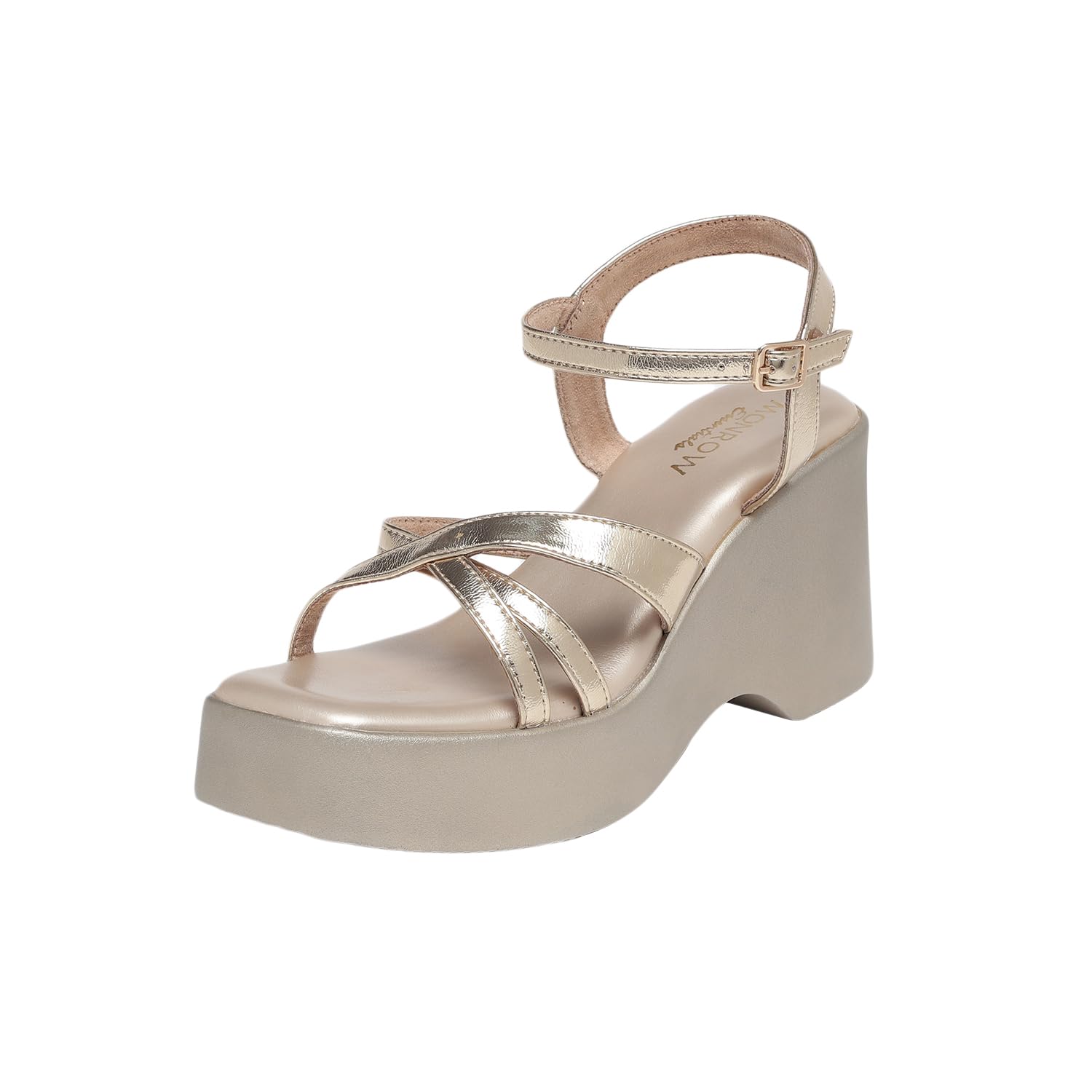 monrow Fancy and Stylish Trendy and Lightweight Casual Regularwear Vegan Wedge Heels For Women and Girls-picture-33