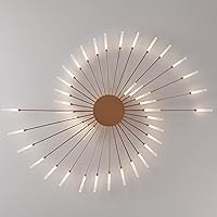 Vista 8 de Lámpara de techo LED moderna, con forma de flor de 42 cabezales, accesorios de iluminación para sala de estar, lámpara de montaje empotrado