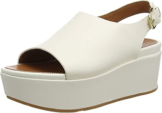 Eloise Back-Strap Leather Wedges, Sandali Donna