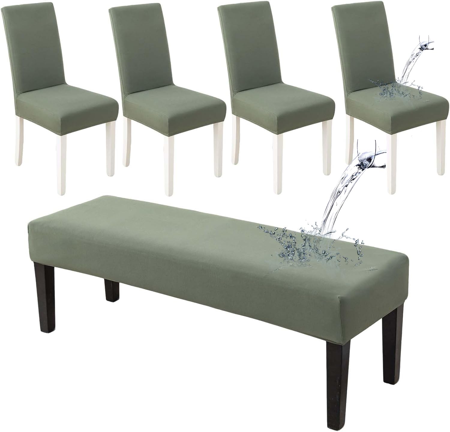 Dining Chair Covers Set - Parsons Chair Slipcover -27