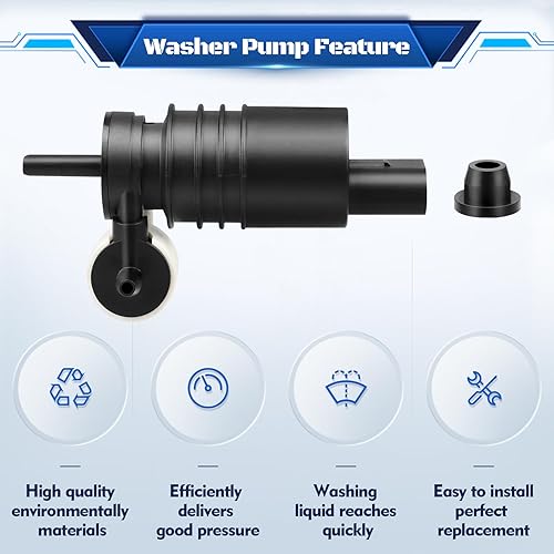 Miniatura 6 de HHCSOP Bomba de limpiaparabrisas con ojales, repuesto de motor de limpiaparabrisas para Jeep Dodge Chrysler Volkswagen Audi BMW Chevrolet Ford