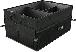 Car Trunk Organizer, Folding Car Trunk Organizer, Car Interior Accessories Trunk Storage Organizer with Adjustable Securing Straps, Collapsible Car Trunk Storage Organizer for SUV Auto Truck Van