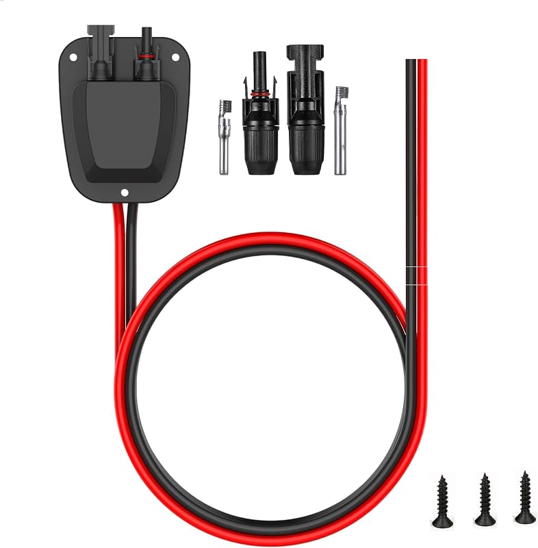 Caixa de Entrada para Cabos de Painel Solar SolarEnz com Conector IP67 e Cabo de Extensão 10 AWG, 91,4 cm