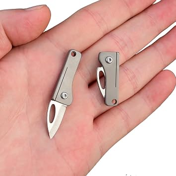 SN26 Mini Titanium Keychain Knife, EDC Tiny Keychain Box Cutter Only 1.2in, Ultralight 0.22oz Portable Knife