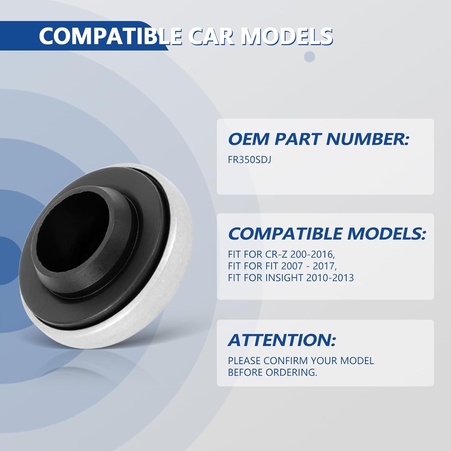 Front Driver and Passenger Side Shock and Strut Mount Kit Fits CR-Z Insight Base Ev Sport Dx Lx Strut Mounting Bearing Left and Right , Replaces 906965, 906965, 51920-SCC-015