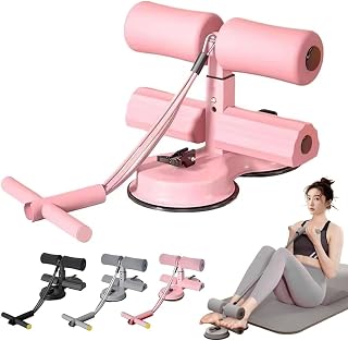 QHNTUJLB Entrenamiento Abdominal Dispositivo Auxiliar, Incorporarse Máquina de Abdominales, Portátil Abdominales Soporte para Pies con Ventosa y Banda de Resistencia, para Hogar y Gimnasio