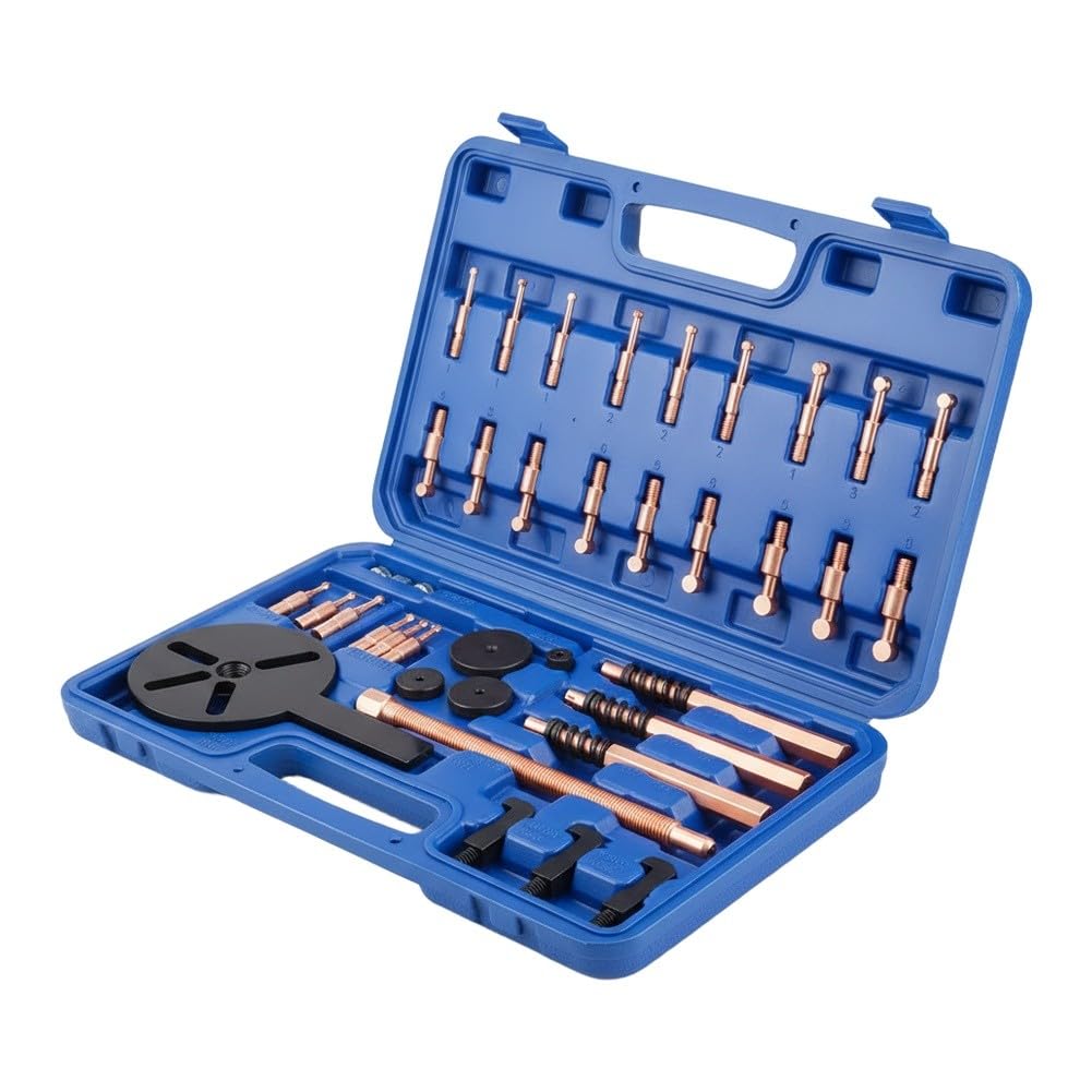 EasyByMall Kit separatore estrattore cuscinetto interno 33 in 1 con 6 manicotti, costruzione in acciaio rosso e Cr-V per cuscinetti 6005-6310