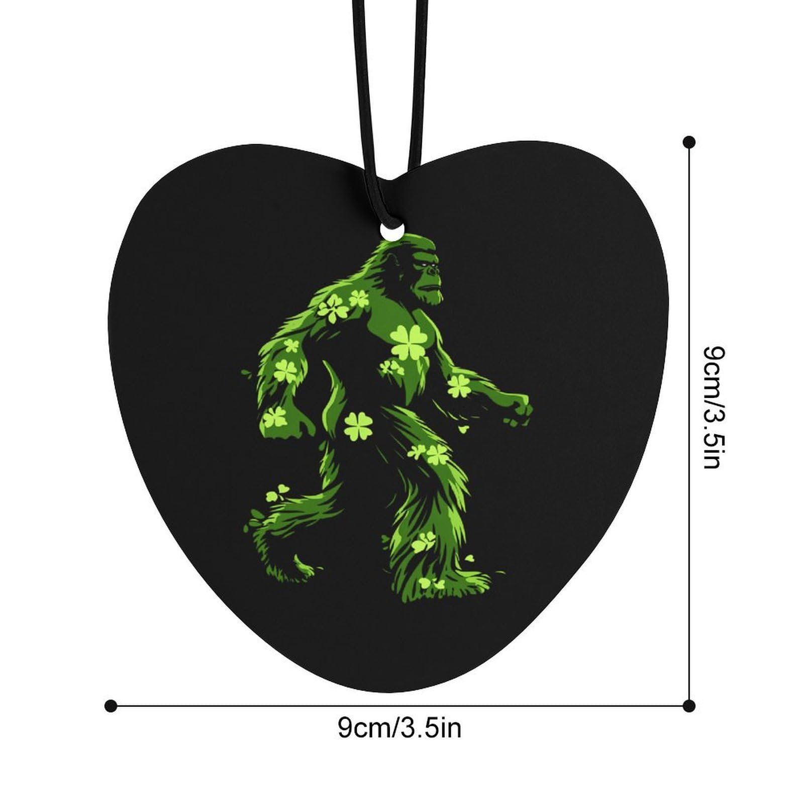 St Patricks Day Bigfoot Sasquatch Shamrock Car Air Freshener Hanging Aromatherapy Tablets for Car Accessories Love form