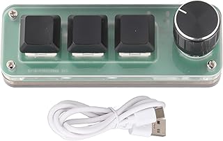 OSU Hot Swap Game Keyboards, USB Wired RGB Mechanical Keypad with 3 Fully Programmable Keys Switches and 1 x Knob, Programmable Keyboard for DIY Programming Gaming