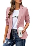 Womens Casual Blazers Long Sleeve Lapel Button Slim Work Office Blazer Jacket