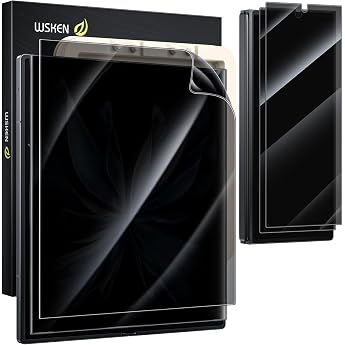 WSKEN Screen Protector for Samsung Galaxy Z Fold 6 Privacy Screen Protector 28 Degree Privacy [Bubble Self-Extinction] [Car Installation] Inner Soft TPU Screen Protector Film + Front 9H Tempered Glass Screen Protector Pack of 2