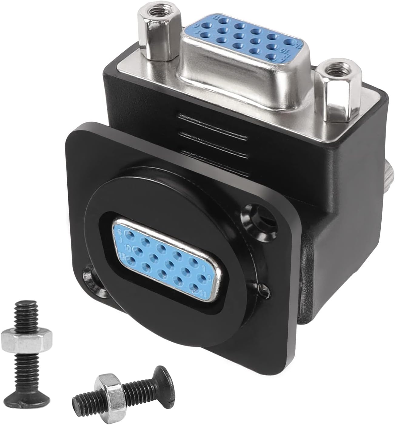 QIANRENON 90 Degree Angle VGA Panel Mount Adapter 1080P VGA DB15 Female ...