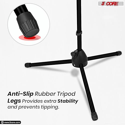 Miniatura 9 de 5 Core Soporte para Micrófono de Trípode Ajustable de Piso 45.72 a 182.88 Centímetros Soporte de Brazo de Boom Robusto para Micrófonos Pedestal para