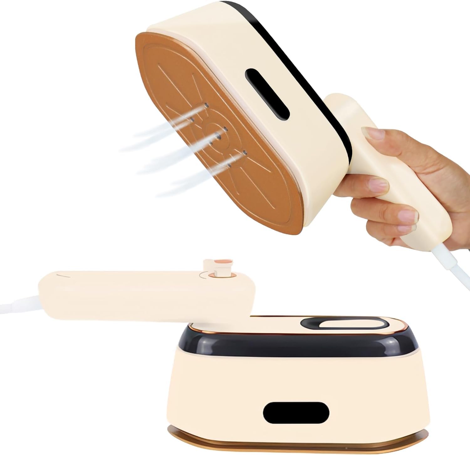 YOMYM Travel Steamer for Clothes, Home Essentials Dry and Wet 2 in 1 Portable Mini Ironing Machine with 30s Fast Heat-Up, 180° Rotatable Steam Iron, Handheld Garment Steamer for Wrinkle Removal