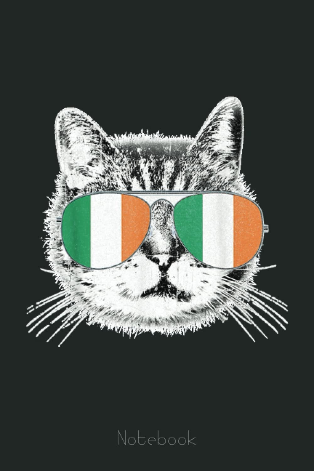 St Patricks Day Cat Irish Flag Catty's Catrick's Men Women Notebook: American Flag 4th of July USA Patriotic, Journal 6 x 9, 110 Page Blank Lined Paperback Journal/Notebook